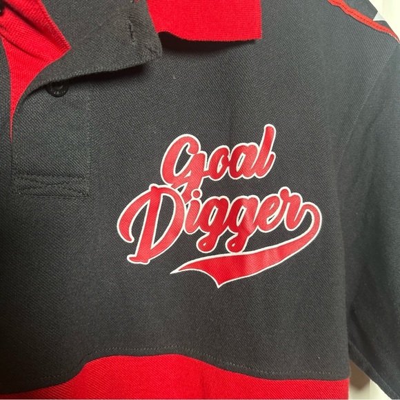 Black Pike Men’s Red Button Jersey XL Shirt Goal Digger Cotton Stars Stripes USA - Picture 10 of 14